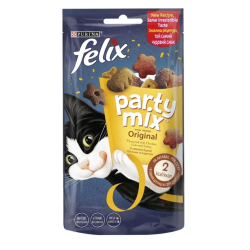Ласощі Purina Felix Party Mix Original Mix для котів, мікс зі смаком курки, печінки та індички, 60 г